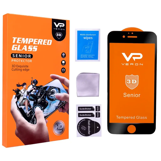 Защитное стекло Veron 3D Curved для iPhone 12 Mini защита от царапин олеофобное покрытие черное - изображение 4