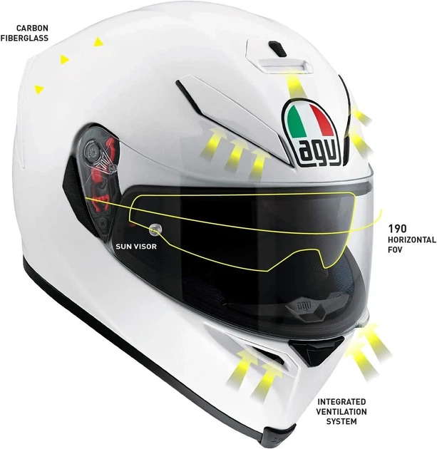 Мотошлем AGV K5 S XL (61-62) White Б/В - изображение 2