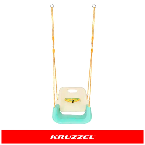 Детские качели 3в1 до 30 кг для дома и сада бирюзово-кремовые Kruzzel HE0316 - Фото 5 Детские качели 3в1 до 30 кг для дома и сада бирюзово-кремовые Kruzzel HE0316 - изображение 5