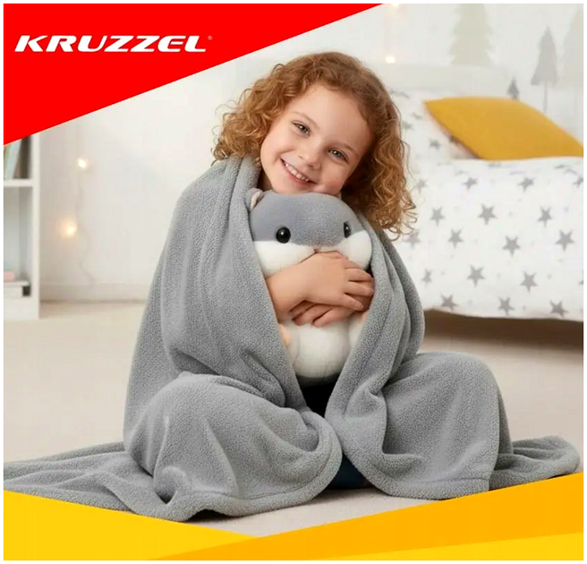Одеяло-игрушка 3в1 плед 105×200 см подушка для дома серый Kruzzel KT3145 - Фото 6 Одеяло-игрушка 3в1 плед 105×200 см подушка для дома серый Kruzzel KT3145 - изображение 6