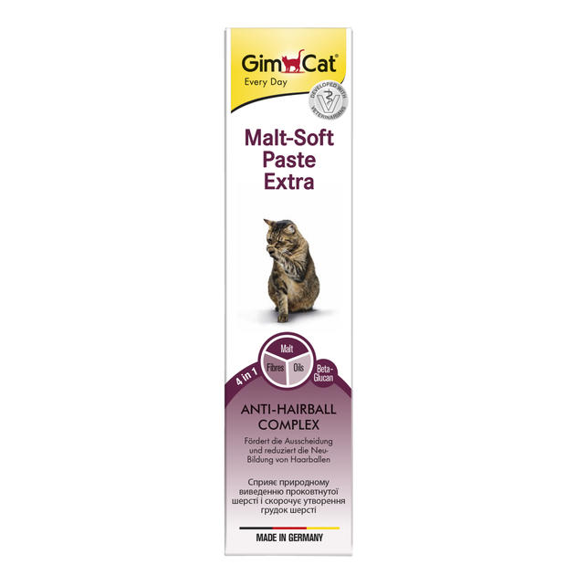 Паста для кошек GimCat Every Day Malt-Soft Paste Extra для выведения шерсти 200 г (MLZ7196) - изображение 3