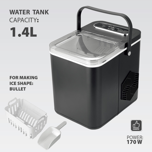 Генератор льда Maestro MR-820, 1,4 л, 170 Вт, черный(TO_00-00008009) - изображение 3