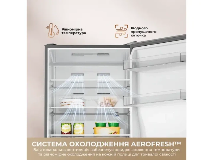 Холодильник з морозильною камерою Dreame MegaPro 201cm D class-Beige (DRB450WMYDUA) - изображение 8