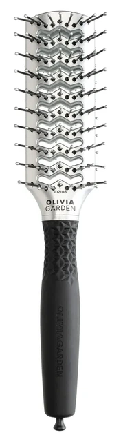 Щетка для укладки 2-х сторон. туннельная Olivia Garden Essential Style Double Tunnel Nylon/Double Silver - Фото 1 Щетка для укладки 2-х сторон. туннельная Olivia Garden Essential Style Double Tunnel Nylon/Double Silver - изображение 1