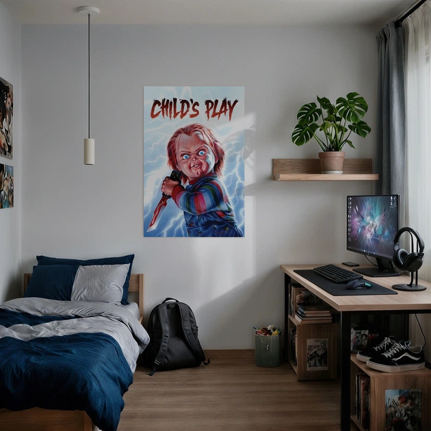 Постер Детские игры, Чаки, Chucky, Child's Play (1988), ужасы, культовое кино, A3 42×28 см (id6684) - изображение 2