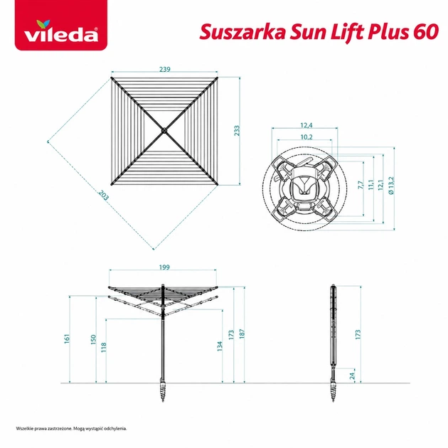 Сушилка для белья Vileda Sun Lift Plus 60 (168254) - изображение 2