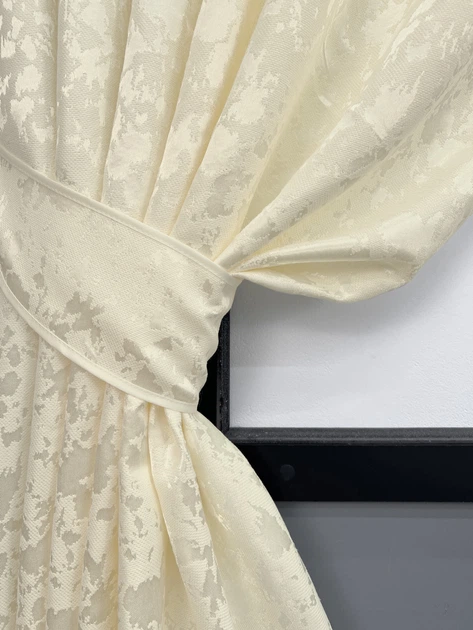 Комплект коротких штор VR-Textil Льон мармур Pavliani ХО №1908ш Молочний 130х170 см 2 шт (35-0411) - Фото 4 Комплект коротких штор VR-Textil Льон мармур Pavliani ХО №1908ш Молочний 130х170 см 2 шт (35-0411) - зображення 4