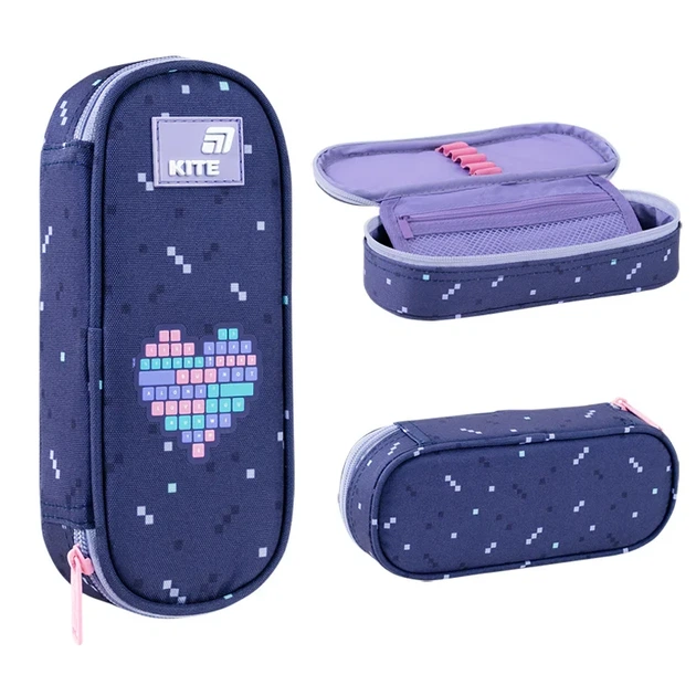 Пенал Kite Type Love K26-599-7, 1 отделение, клапан с карманом на молнии, для девочки - изображение 2