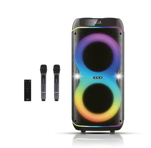 Акустична переносна колонка ZXX-8085 80Вт 2x8" TWS/FM/USB/TF/BT/LED/REC/2MIC/ДК new - Фото 1 Акустична переносна колонка ZXX-8085 80Вт 2x8" TWS/FM/USB/TF/BT/LED/REC/2MIC/ДК new - зображення 1