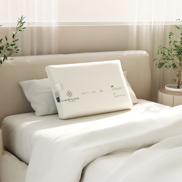 Подушка для сну з ефектом пам'яті 42*70 см гіпоалергенна кремовий Colorful Home 014-006-50 - Фото 2 Подушка для сну з ефектом пам'яті 42*70 см гіпоалергенна кремовий Colorful Home 014-006-50 - зображення 2