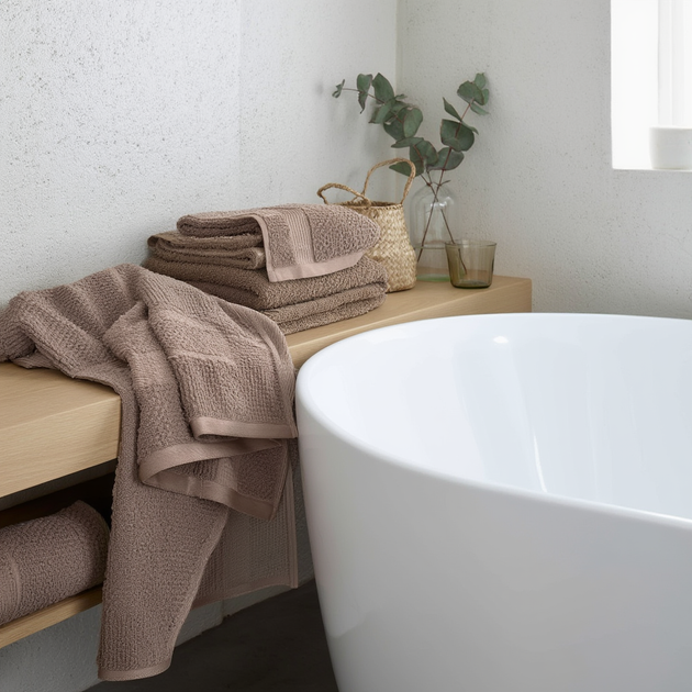 Банное полотенце 70х140 см хлопковое для дома коричневый Colorful Home PS-6887 - изображение 3