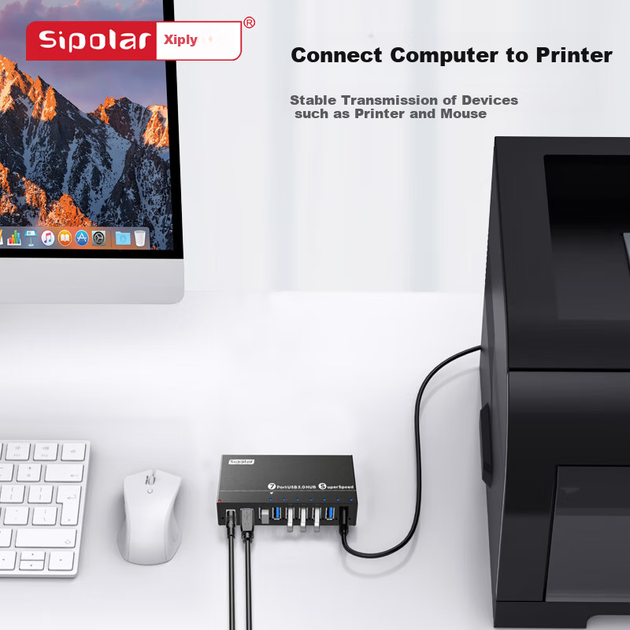 USB-концентратор SIPOLAR, высокоскоростной 7-портовый концентратор, промышленный класс A-173 (3 метра), разветвитель, удлинительный кабель для компьютера, расширитель, однопортовый блок питания 1A, зарядное устройство для телефона. - Фото 6 USB-концентратор SIPOLAR, высокоскоростной 7-портовый концентратор, промышленный класс A-173 (3 метра), разветвитель, удлинительный кабель для компьютера, расширитель, однопортовый блок питания 1A, зарядное устройство для телефона. - изображение 6