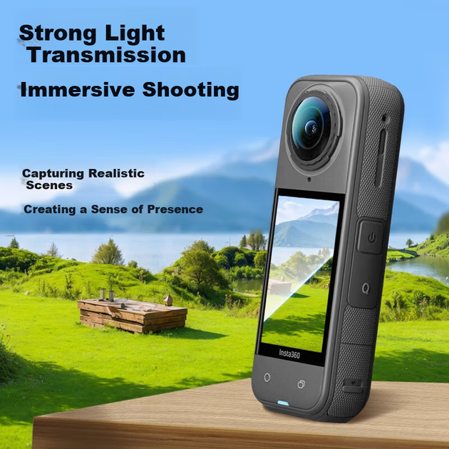 Захисне скло для об'єктива Qiye Insta360 X5 загартоване 2 шт - зображення 5