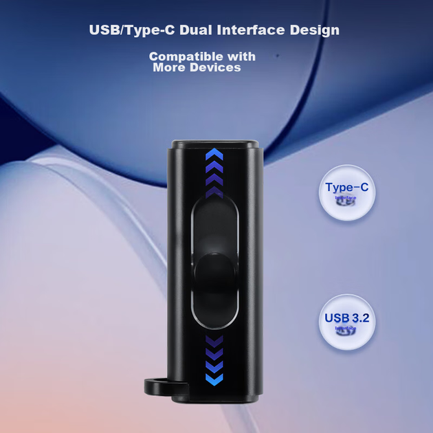 Оригінальний флеш-накопичувач JD Dual-Head USB 3.2 USB-A/C високошвидкісний, 256 ГБ, швидкість читання до 150 МБ/с, компактний портативний металевий USB-накопичувач для телефонів та планшетів IPhone15 - зображення 4