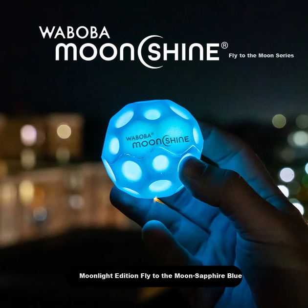 М'яч-стрибунець WABOBA Moon Ball світний, темно-синій - зображення 4