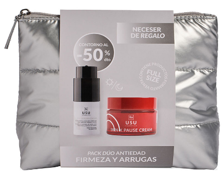 Набір для догляду за обличчям Usu Cosmetics Skin-K Pause Крем для обличчя 50 мл + Сироватка під очі 15 мл + Косметичка (8435531101513) - Фото 1 Набір для догляду за обличчям Usu Cosmetics Skin-K Pause Крем для обличчя 50 мл + Сироватка під очі 15 мл + Косметичка (8435531101513) - зображення 1