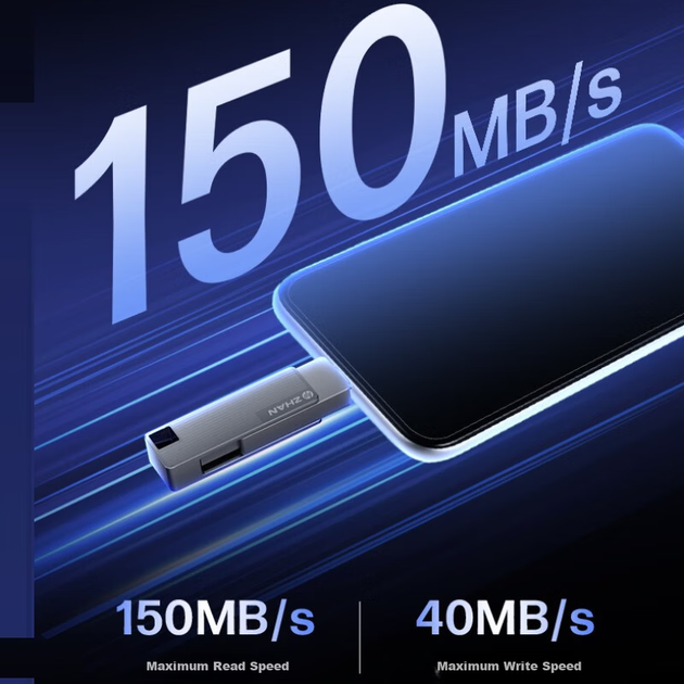 Флешка HP 64 ГБ, USB 3.2 + Type-C, двусторонняя, до 150 МБ/с, цвет «жемчужный никель» - изображение 7