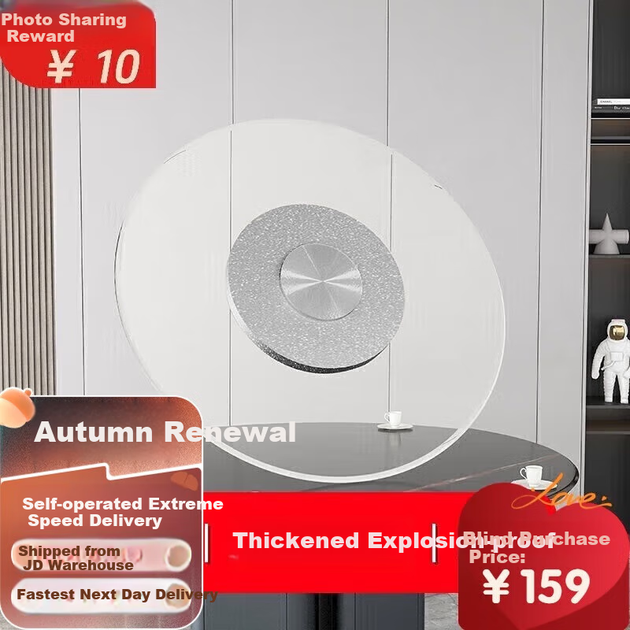 Стол обеденный Yilinju Lazy Susan вращающийся стеклянный - изображение 4