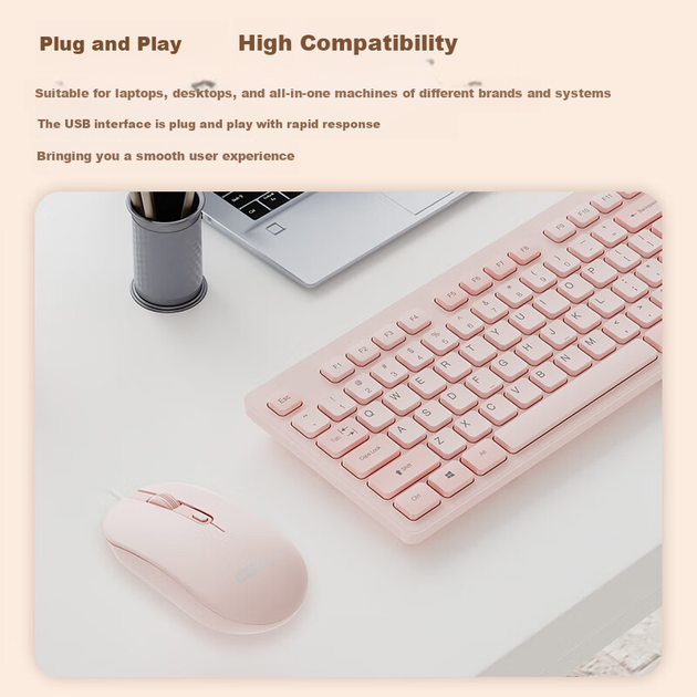 Комплект проводной Lenovo TL21 USB Pink - изображение 2