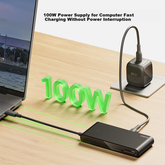 Док-станция BELKIN 8-в-1 USB Type-C для ноутбуков MacBook с интерфейсом Ethernet 2.5G, HDMI, слотом для карт памяти TF и SD. - Фото 6 Док-станция BELKIN 8-в-1 USB Type-C для ноутбуков MacBook с интерфейсом Ethernet 2.5G, HDMI, слотом для карт памяти TF и SD. - изображение 6