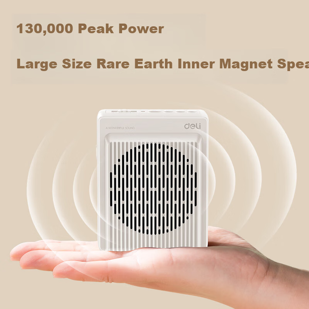 Микрофон петличный беспроводной Deli 13W, магнитный, Bluetooth, с TF-картой, белый - изображение 5