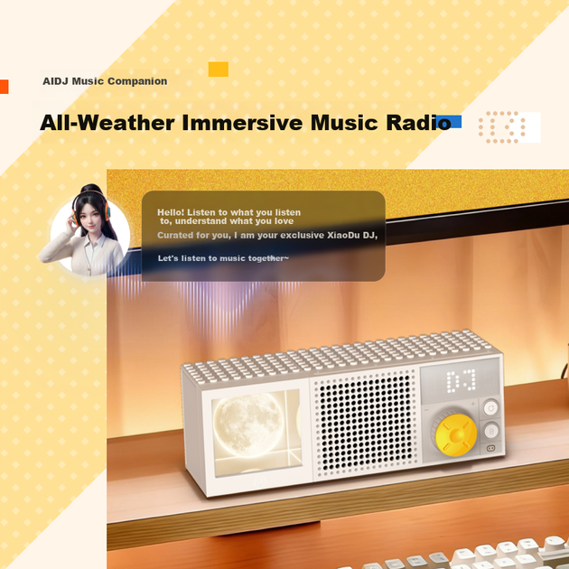 Xiaodu Smart Speaker Set Fun Set Edition [Super Xiaodu] Мінімалістичний модний дизайн ШІ велика модель Bluetooth-колонка Голосова настільна колонка Музика Радіо DJ Подарунок - зображення 9