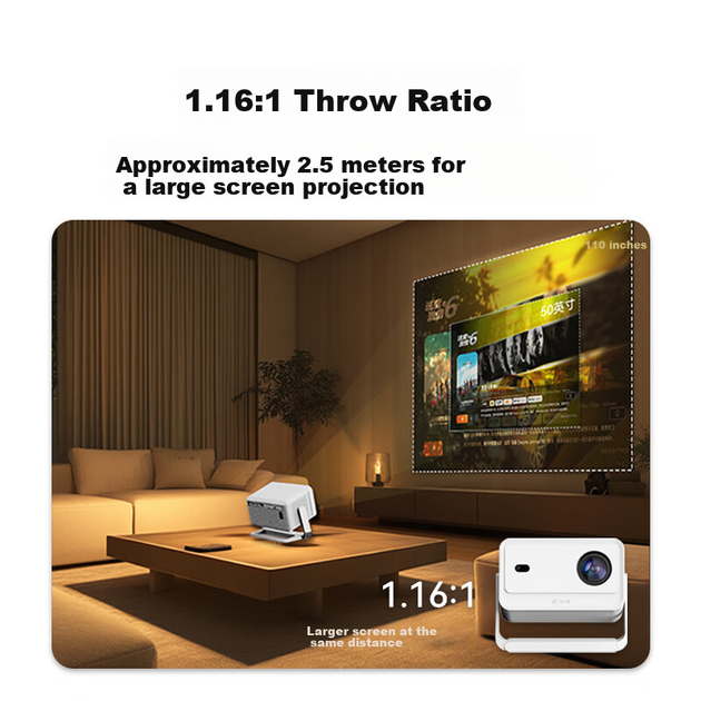 Xiaopai Q5Pro Home Cloud Projector, портативный умный проектор для домашнего кинотеатра, спальни или общежития с разрешением True 1080P HD, Skyworth, без рекламы при включении и с функцией зеркального отображения экрана. - изображение 7