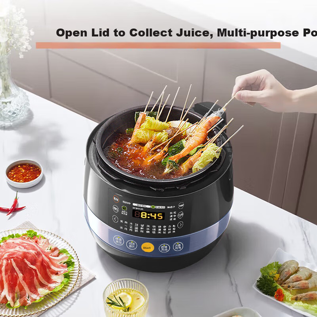 Електрична скороварка Midea з круглим горщиком, подвійна внутрішня каструля, високотискна рисоварка, побутова повністю автоматична, розумне резервування, відкрита кришка, приготування пшоняної каші, рагу, супу YL50Easy202, 4-6 осіб - изображение 11