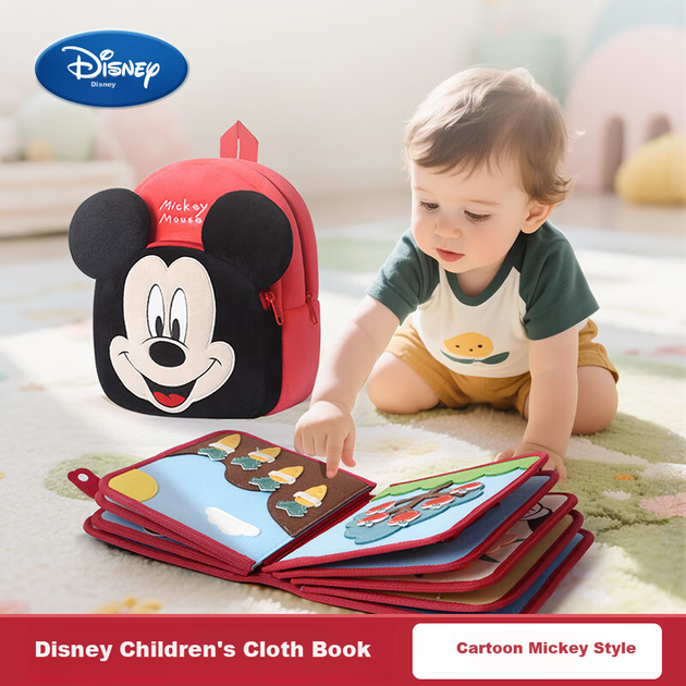 Книжка-игрушка тканевая Disney Montessori, для раннего развития, подарочная - изображение 4