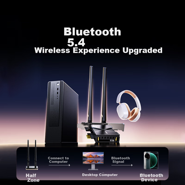 Бездротова мережева карта UGREEN PCIe WiFi 7 для настільного комп'ютера, виділена BE3600, WiFi приймач 5G Bluetooth 5.4, вбудована мережева карта Ax200/ax210, розширена модель MT7925 - изображение 7