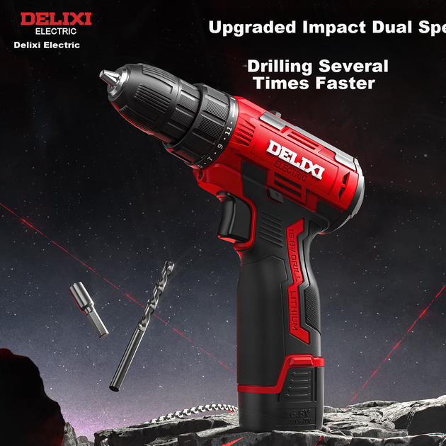DELIXI ELECTRIC 16,8 В Беспроводная литиевая аккумуляторная электрическая дрель Многофункциональная бытовая мини-ручная ударная отвертка - Фото 5 DELIXI ELECTRIC 16,8 В Беспроводная литиевая аккумуляторная электрическая дрель Многофункциональная бытовая мини-ручная ударная отвертка - зображення 5