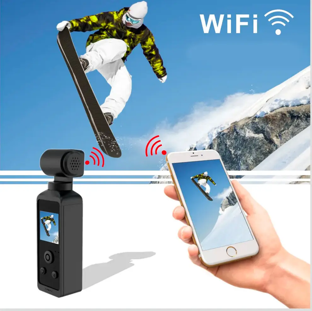 Кишенькова Екшн Камера 4K Ultra HD Wifi Міні Спортивна з поворотом на 270 ° - зображення 2