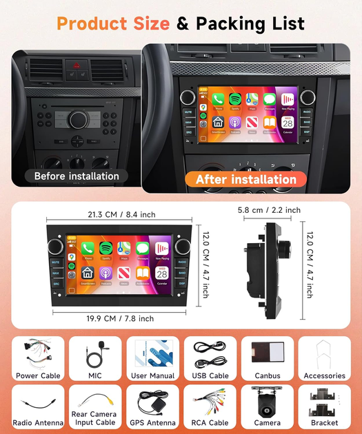 Автомагнітола Android 2/64GB 7" для Opel/Vauxhall Corsa Astra Vivaro Zafira CarPlay Android Auto GPS Wi-Fi - зображення 8