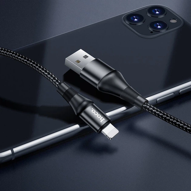 Кабель Hoco X50 Lightning 2.4A для iPhone Черный 1 м - Фото 4 Кабель Hoco X50 Lightning 2.4A для iPhone Черный 1 м - изображение 4