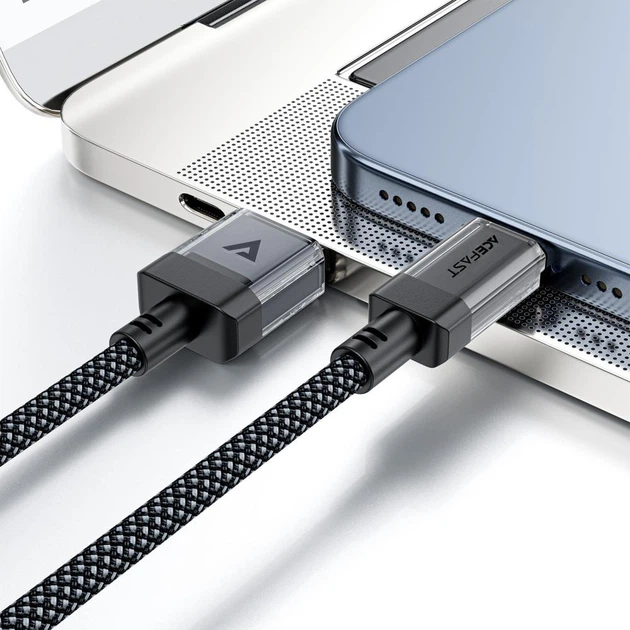 Дата кабель USB-C to USB-A кабель для зарядки телефона, для передачи данных с автосмоткой магнитный в тканевой нейлоновой оплётке 1.2м 3A AceFast Fast Charging Data Cable - изображение 7