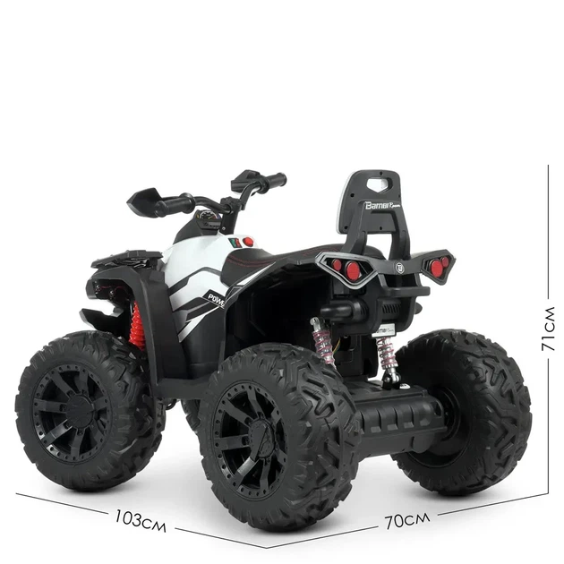 Детский квадроцикл электромобиль Bambi на аккумуляторе M 4795EBLR-1 белый - Фото 5 Детский квадроцикл электромобиль Bambi на аккумуляторе M 4795EBLR-1 белый - изображение 5
