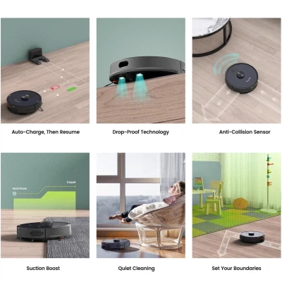 Робот пілосос Kyvol Cybovac L30 Lidar/210ml+210ml/2600 mA/2500 pa/Google Assistant,Amazon Alexa - изображение 4