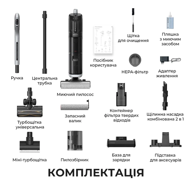Акумуляторний миючий пилосос Dreame H14 DUAL (HHV25A) - изображение 2