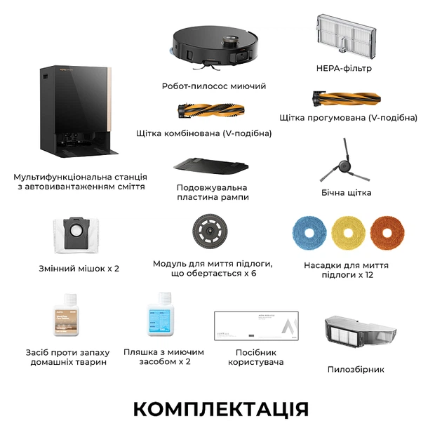 Робот-пилосос MOVA MOBIUS 60 Black-EUA (RLV83LE) - изображение 2