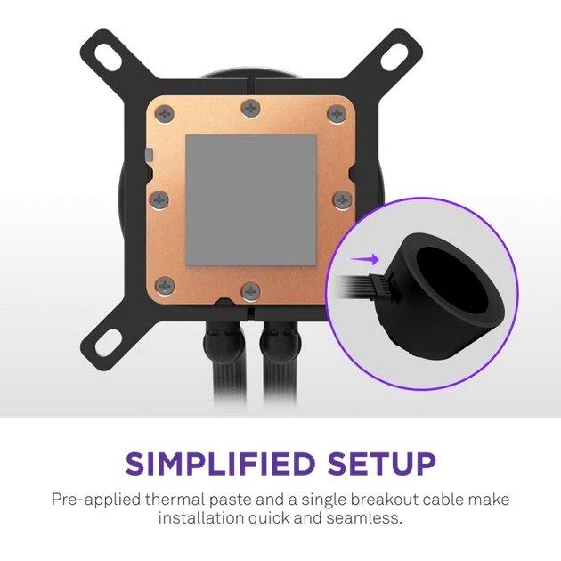 Система рідинного охолодження NZXT Kraken Plus V2 360 мм AIO Liquid Cooler Display Radiator Fans Black (RL-KN360-B2) - изображение 5