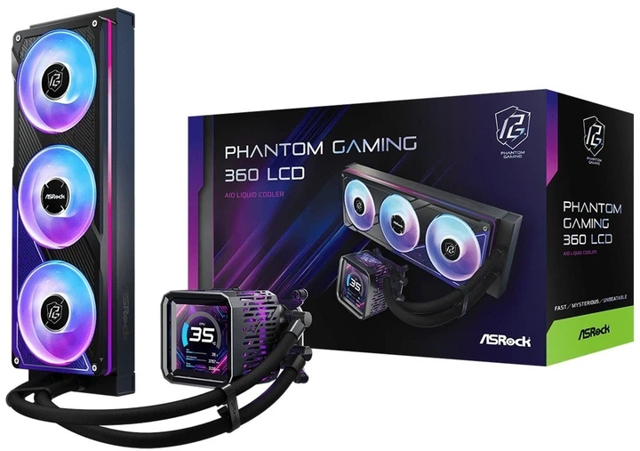 Система водяного охолодження ASRock Phantom Gaming 360 LCD - Фото 2 Система водяного охолодження ASRock Phantom Gaming 360 LCD - изображение 2