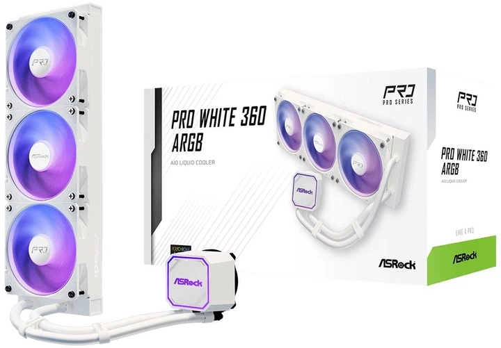 Система водяного охолодження ASRock Pro White 360 ARGB - изображение 2