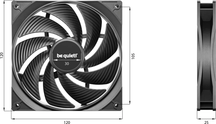 Вентилятор be quiet! Pure Wings 3 high-speed PWM 120 мм (BL106) - изображение 2