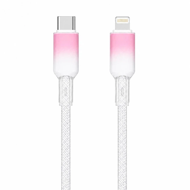 Кабель XON SmartCable Type-C - Lightning PD 20W 2м UniLink (SU80CL2W2W 4852) Розовый/Белый - изображение 2