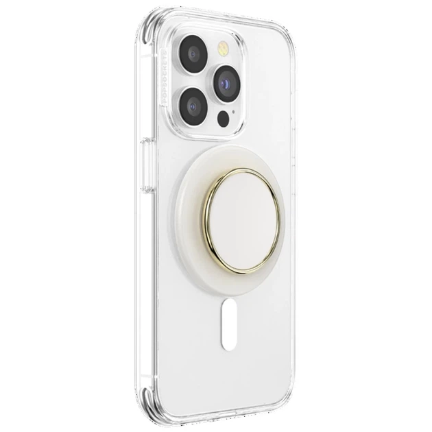 Держатель для телефона Popsockets Round Luxe Coconut Creme Enamel Beige (808938) - изображение 4