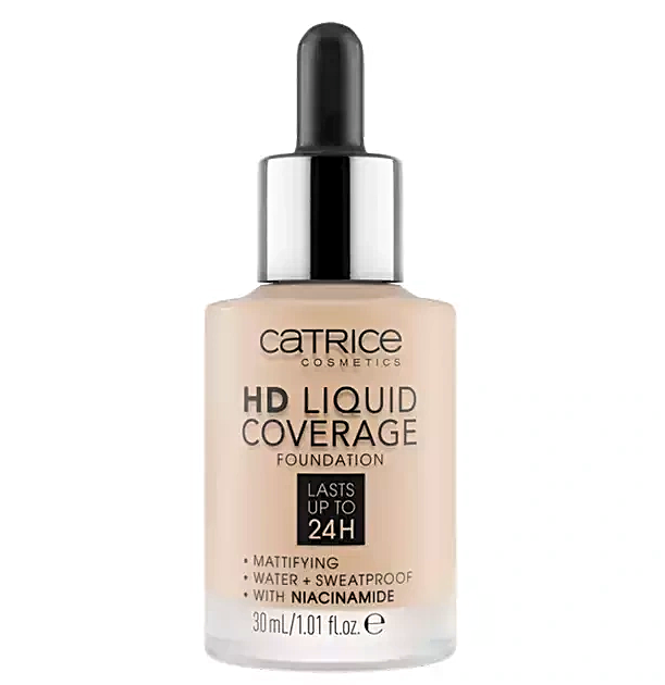 Catrice HD Liquid Coverage Foundation Рідка тональна основа No 010 "Light Beige" - Фото 1 Catrice HD Liquid Coverage Foundation Рідка тональна основа No 010 "Light Beige" - зображення 1
