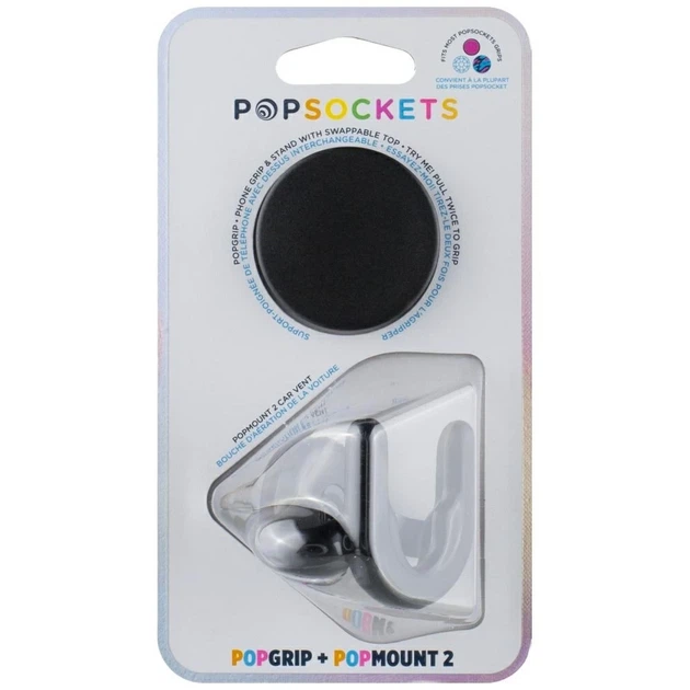 Автодержатель Popsockets Car Vent 2 + PopGrip Black (805925) - Фото 8 Автодержатель Popsockets Car Vent 2 + PopGrip Black (805925) - изображение 8