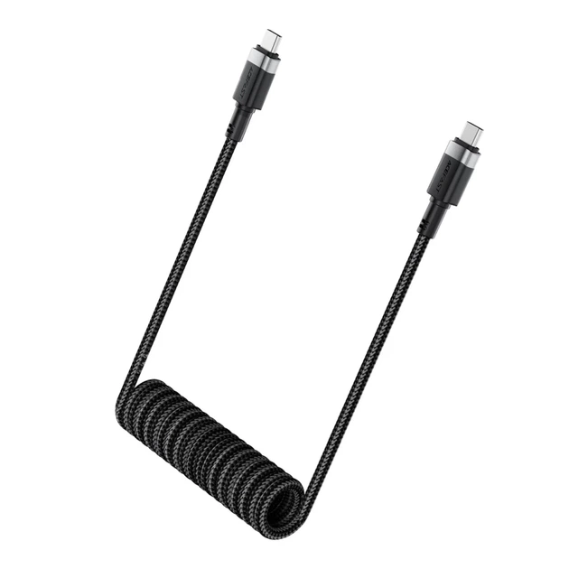Кабель Acefast C14-03 USB-C - USB-C пружинный 480Mb/s 3A 1.2m Black (6974316283706) - Фото 4 Кабель Acefast C14-03 USB-C - USB-C пружинный 480Mb/s 3A 1.2m Black (6974316283706) - изображение 4