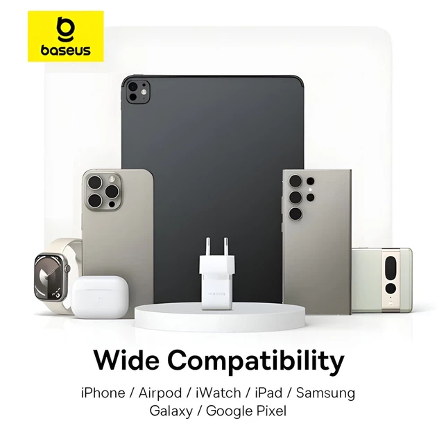 Сетевое зарядное устройство Baseus Palm PD/FC 20W USB-C with USB-C to USB-C Cable 1 m White (P10111602213-01) - изображение 6