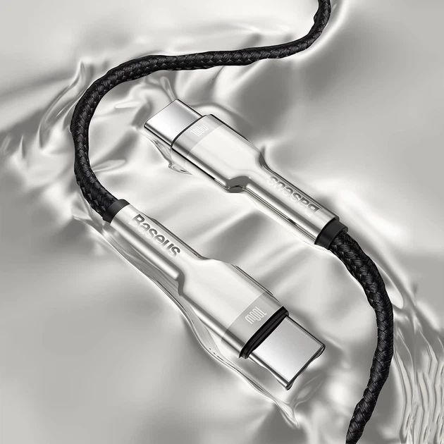 Кабель Baseus Cafule USB-C to USB-C 2m Black (CATJK-D01) - Фото 14 Кабель Baseus Cafule USB-C to USB-C 2m Black (CATJK-D01) - зображення 14